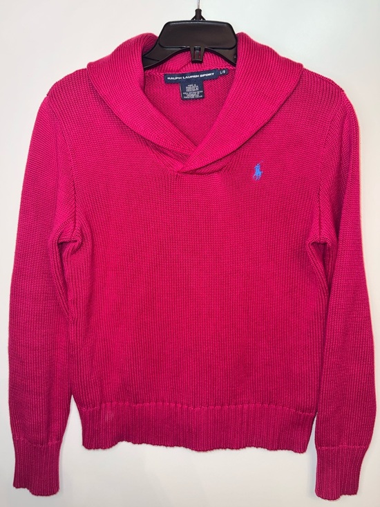 Ralph Lauren Sweaters - Ralph Lauren Sport Pink Shawl Collar Sweater Fitted Small Y2K Preppy